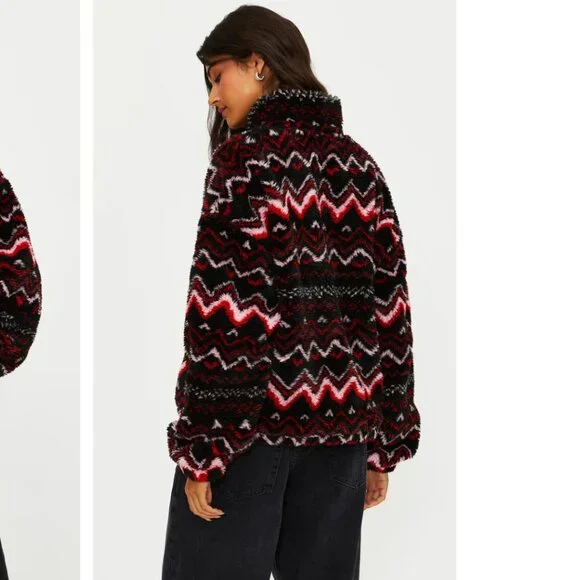 Anthropologie x Beach Riot Leona Slopes Sherpa Quarter-Zip Pullover Size M NWOT - Picture 14 of 15